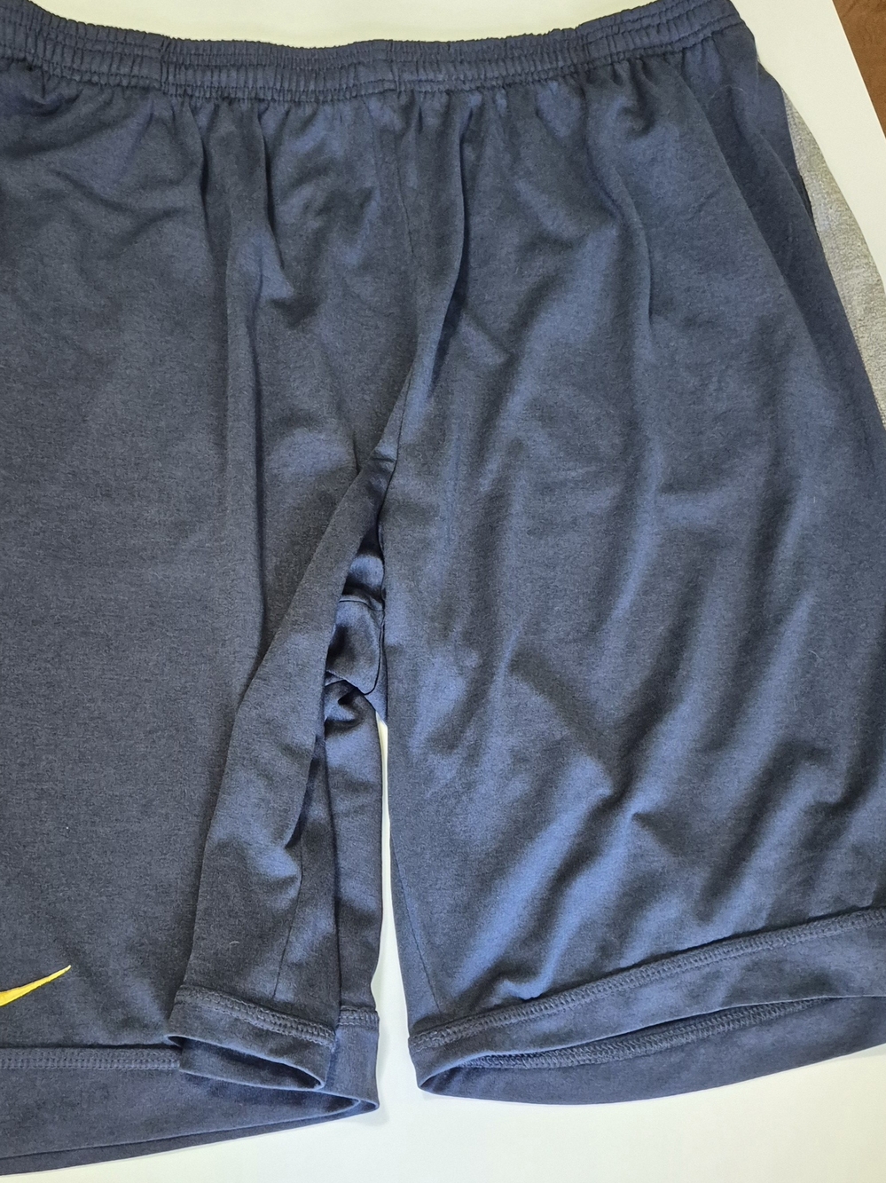Mens Nike Athletic Shorts - Navy with Yellow Accent